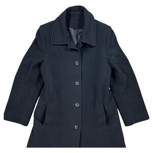 Lorne Cashmere Coat Pure Virgin Wool Black Navy Long Tailored Vintage 60s-70s